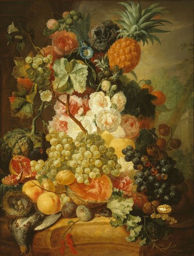 Natura morta con fiori e frutti da Jan van Os